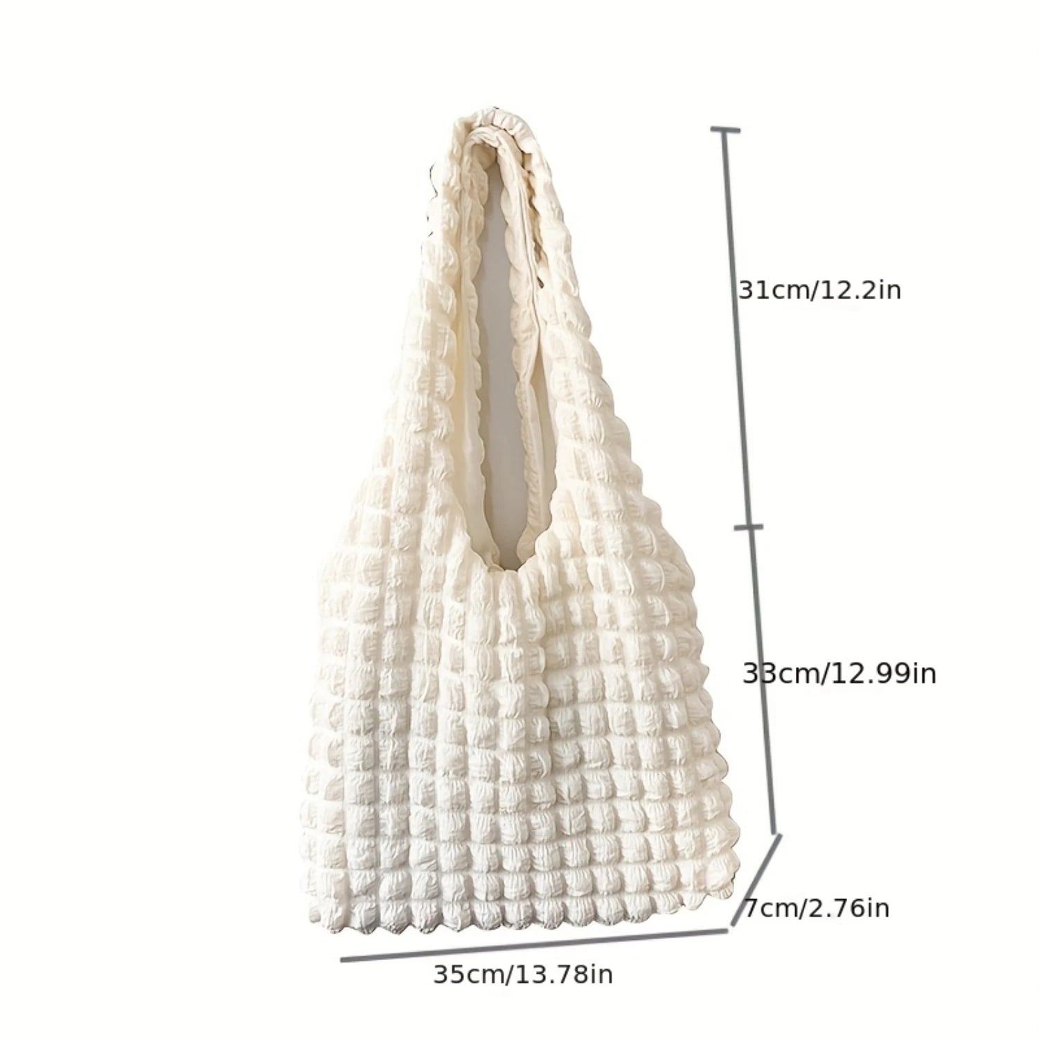 Ruched Tote Bag - Simple Cloud Shoulder Fashion Bag for Women