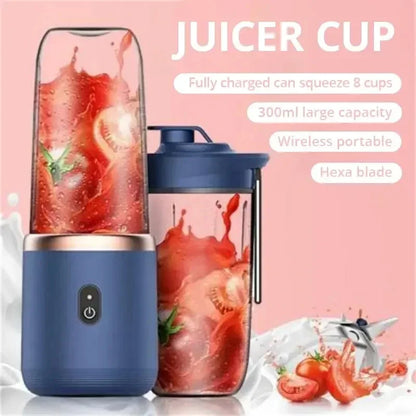 Portable Electric Juicer – Stainless Steel Blade Smoothie Blender Cup