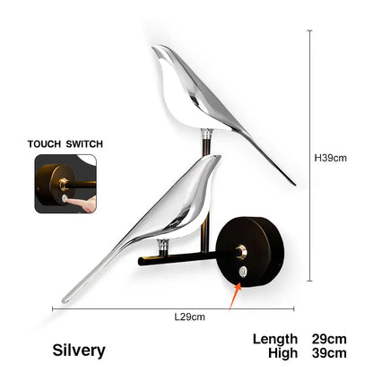 Creative Bird LED Wall Sconce with Touch Switch