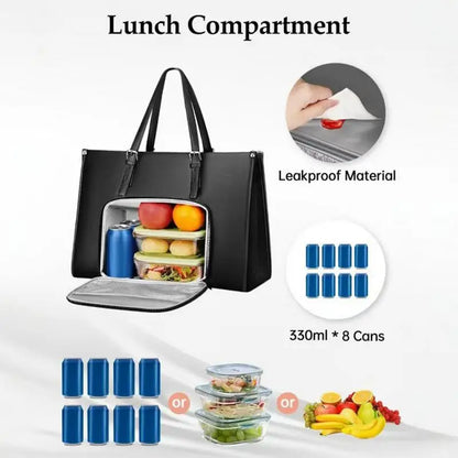 2-in-1 Laptop Tote with Insulated Lunch Compartment