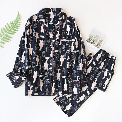 Viscose Long-Sleeved Trousers Ladies Pajamas Suit