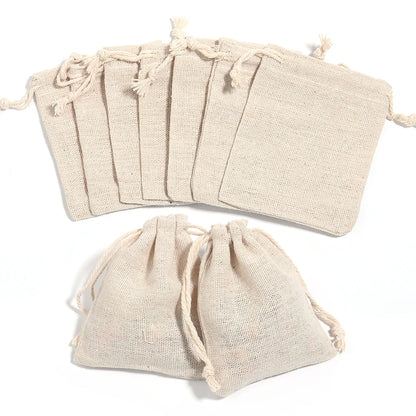 Jute Gift Pouches - Small Drawstring Sachet Bags for Jewelry & Gifts
