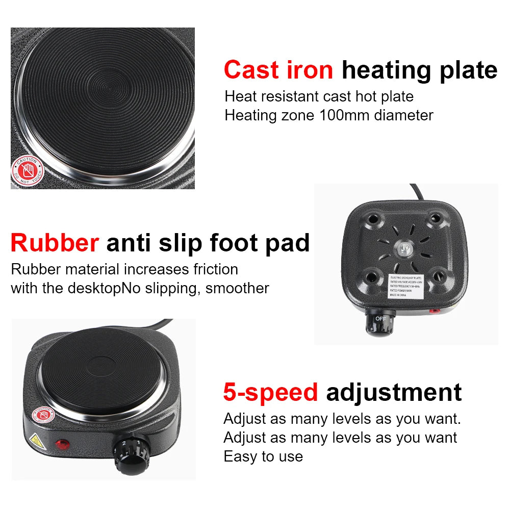 Mini Electric Heater Stove | 500W Multi-Functional Kitchen Appliance