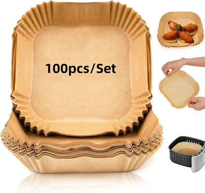 50/100Pcs Non-Stick Air Fryer Disposable Paper Liners for Baking
