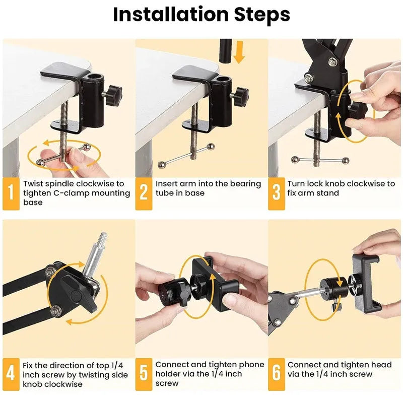 Flexible Arm Tripod for Phone Stand - 360° Rotation