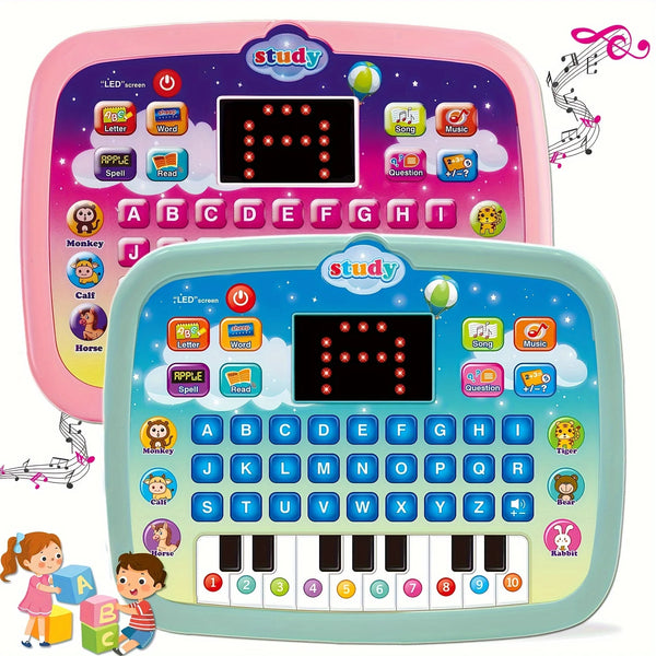 Kids Tablet Toddler Learning Mat With LED Screen Teaches Music And