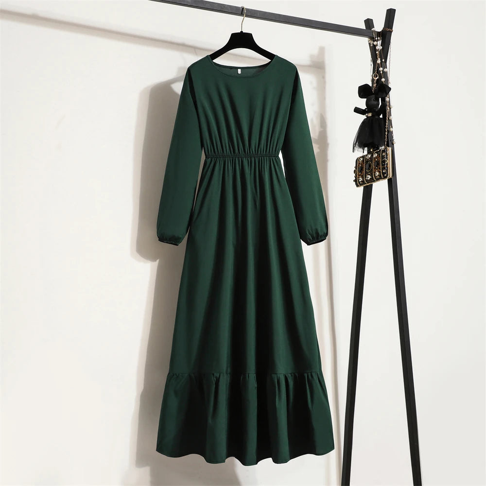 Women's Long Chiffon Maxi Dress - Spring Autumn Casual Style