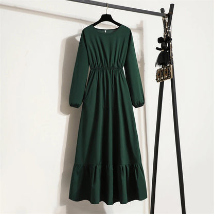 Women's Long Chiffon Maxi Dress - Spring Autumn Casual Style