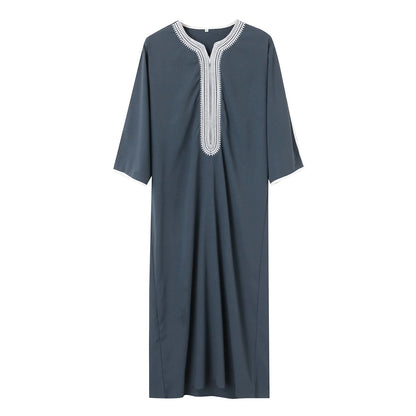 Men's Embroidered Traditional Thobe | Moroccan Boubou Jalabiya Robe