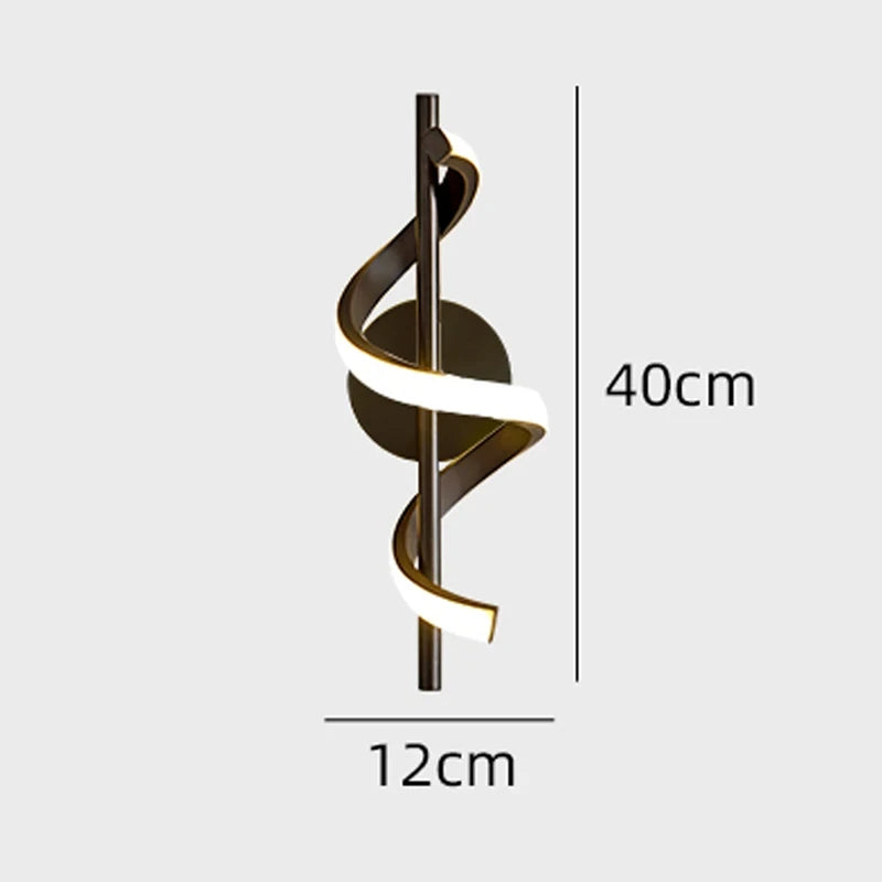 Nordic Minimalist LED Wall Sconce Black White Gold Decorative