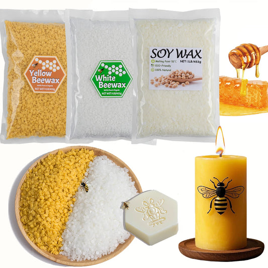 1LB Natural Beeswax - DIY Candle Making Supplies