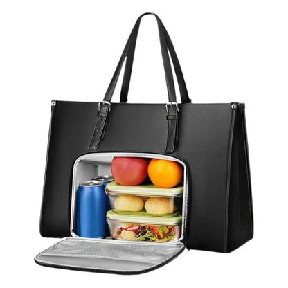 2-in-1 Laptop Tote with Insulated Lunch Compartment
