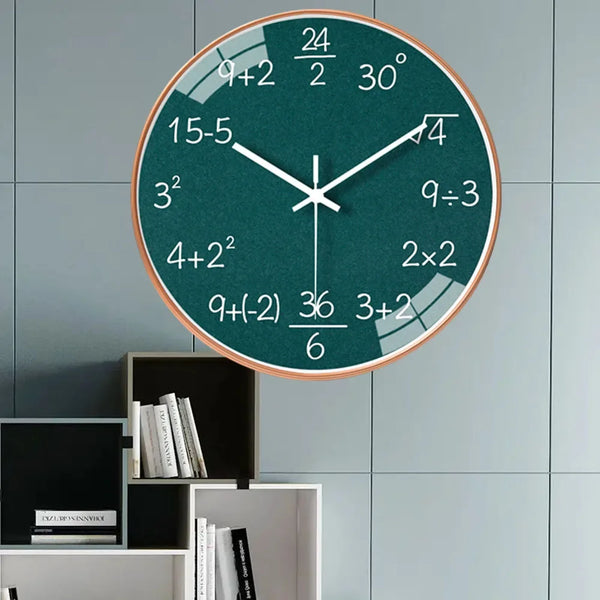 Modern Math Wall Clock Creative Art Hanging Clock Non Ticking Wall
