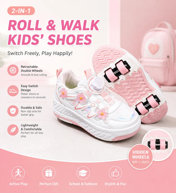 New Kids Four Wheel Roller Shoes Boys And Girls Detachable Wheels