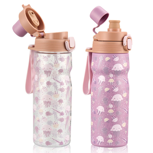 Kids Insulated Water Bottle 17oz Sport Water Bottle 24oz Set