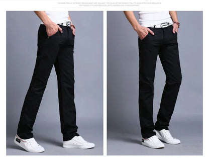 New Spring Casual Pants - Men's Straight Fit Stretch Chino Trousers