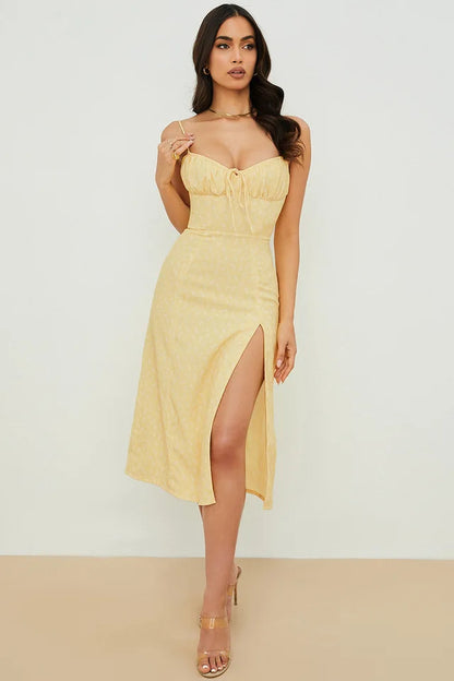 Women's Elegant Floral Beach Vacation Bodycon Long Dress