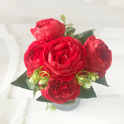 High-Quality Silk Peony & Hydrangea Bouquet for Home & Weddings