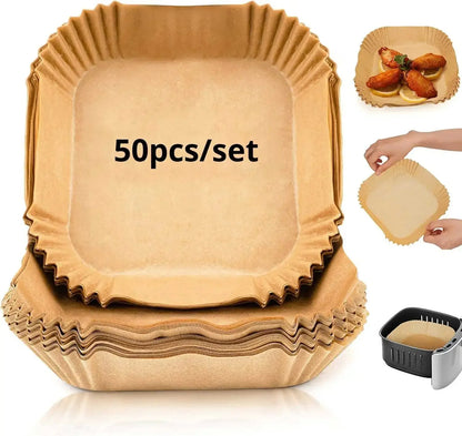 50/100Pcs Non-Stick Air Fryer Disposable Paper Liners for Baking