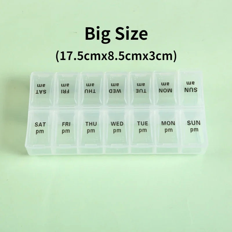 7-Day Travel Pill Organizer with 14 Grids