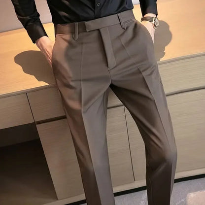 Men's Slim Business Casual Pants - Straight Trousers