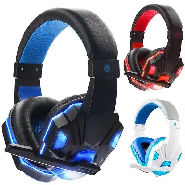 3 5mm Wired Gaming Headphones With Adjustable Microphone Stereo Bass
