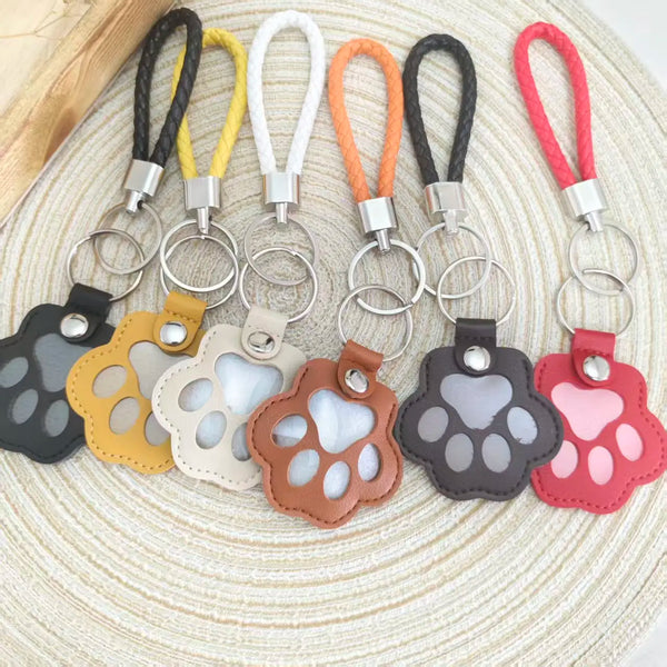 Pu Leather Pet Hair Storage Bag Multi Functional Portable Keychain