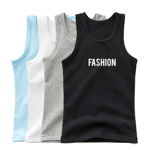 Korean Kids Sleeveless T Shirt 3 14 Years Children Summer Clothes