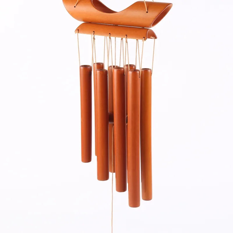 Handmade Tubes Bamboo Bell Natural Wind Chimes Indoors Pendant Balcony Home Hotel Decor Outdoor Yard Garden Windchime Crafts