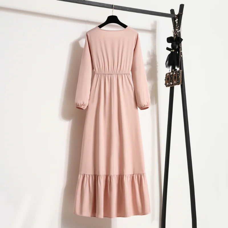 Women's Long Chiffon Maxi Dress - Spring Autumn Casual Style