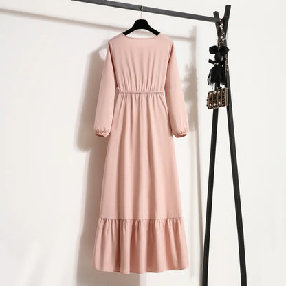 Women's Long Chiffon Maxi Dress - Spring Autumn Casual Style