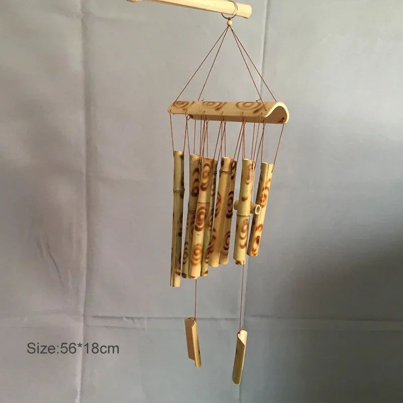 Handmade Tubes Bamboo Bell Natural Wind Chimes Indoors Pendant Balcony Home Hotel Decor Outdoor Yard Garden Windchime Crafts