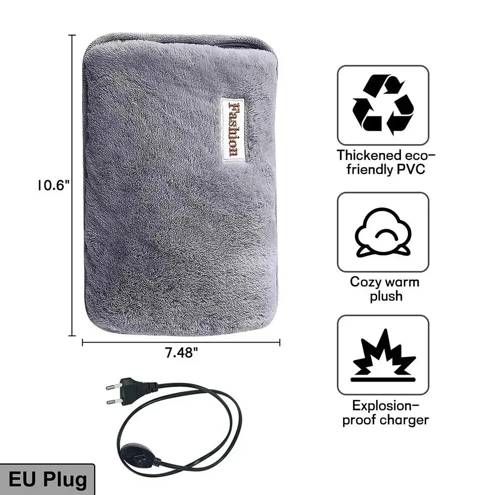 Reusable Electric Hand Warmer | EU Plug Hot Water Bottle