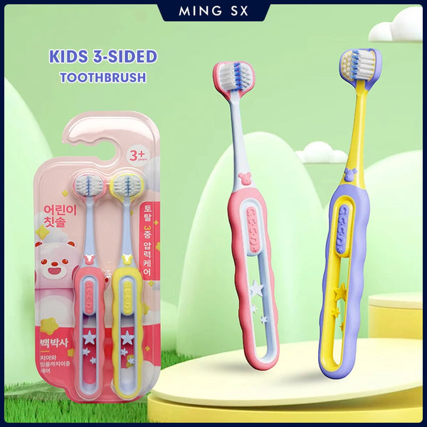 Three Sided Children Toothbrush Soft Bristle Teeth Whitening