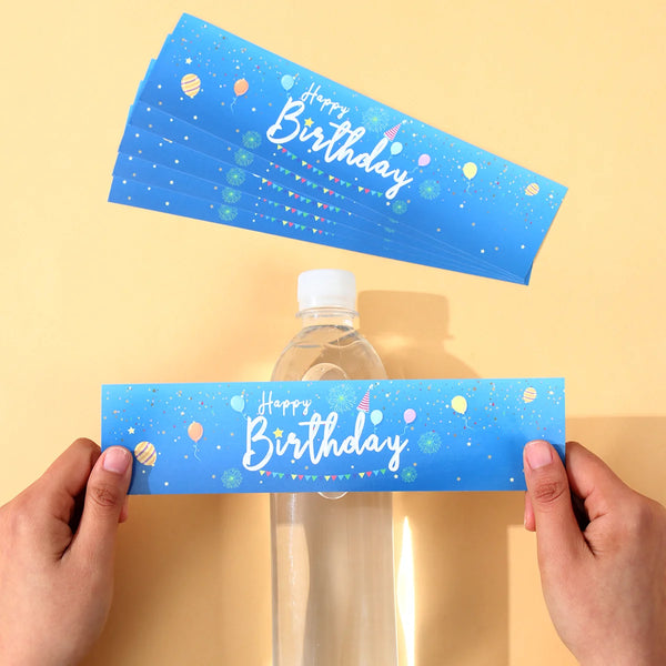 Blue Bottle Stickers Birthday Holiday Party