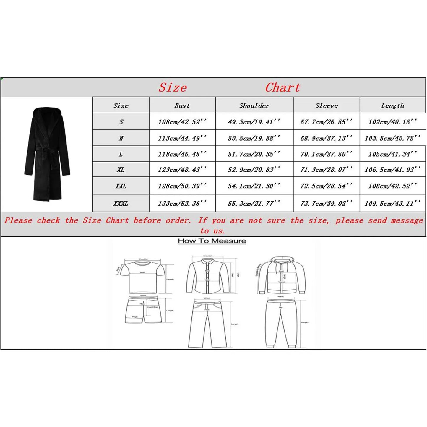 Men's Grey Thick Warm Bathrobe - Winter Flannel Lounging Suit