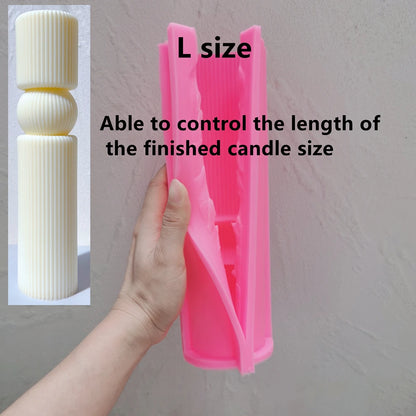 6 Designs Ribbed Pillar Candle Mold - Geometric Silicone Mold
