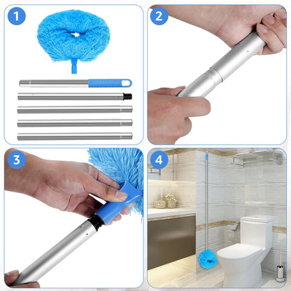 Ceiling Fan Cleaner Duster - 2 Detachable Dusting Heads with Extension Pole