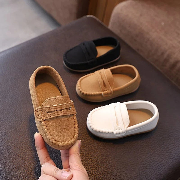 Kids' Retro Soft-Sole Moccasin Flats