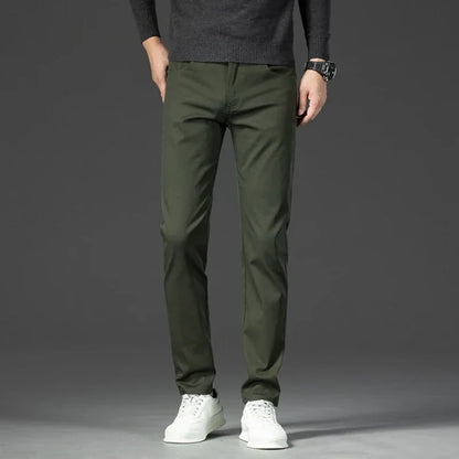 New Spring Casual Pants - Men's Straight Fit Stretch Chino Trousers