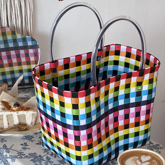 Woven Camping Tote Bag - Picnic & Beach Vegetable Basket