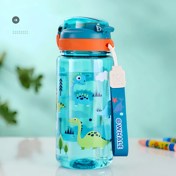 600ML Dinosaur Water Bottle For Kids Water Sippy Cup With Silicone