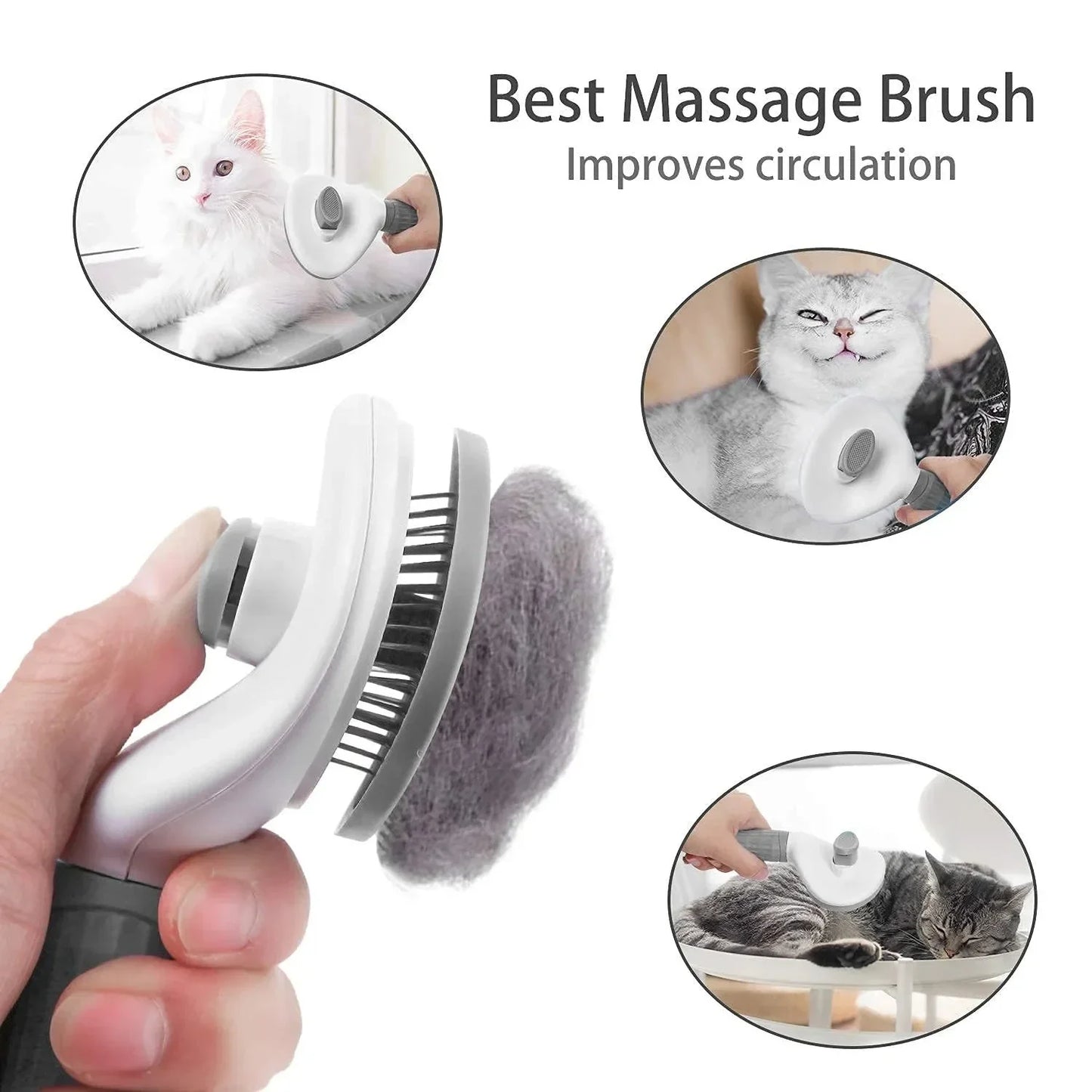 Self-Cleaning Pet Brush – Dematting Comb for Dogs & Cats