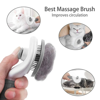 Self-Cleaning Pet Brush – Dematting Comb for Dogs & Cats