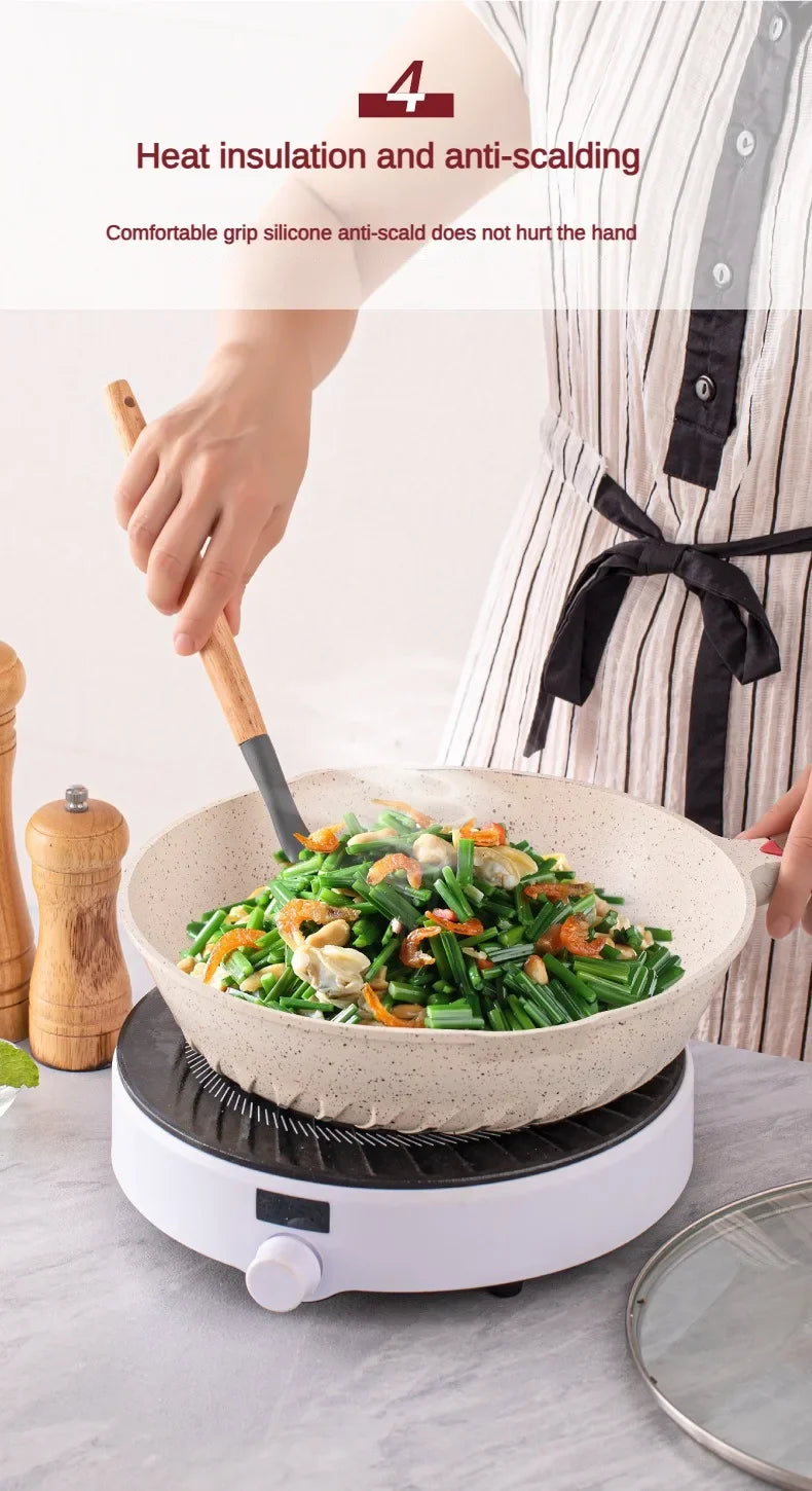 12Set of Wooden Handle Silicone Kitchen Tools Non-Stick Pan Cooking set