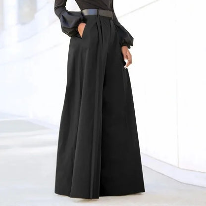 Women's Wide Leg Palazzo Pants - Summer Printed Linen Trousers