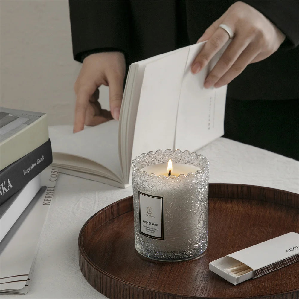 Luxury Scented Soy Candle - Natural Essential Oil for Sleep & Stress Relief