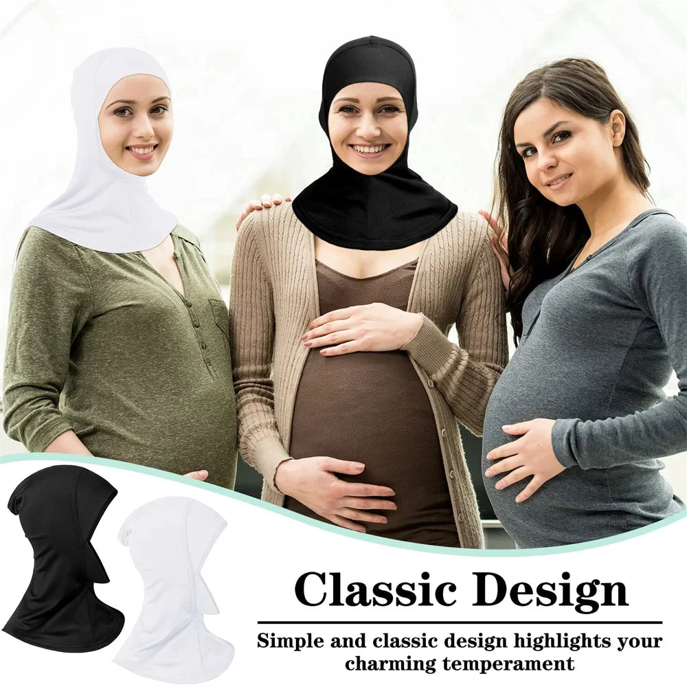 Adjustable Modal Hijab Cap - Stretchy Turban Full Neck Coverage