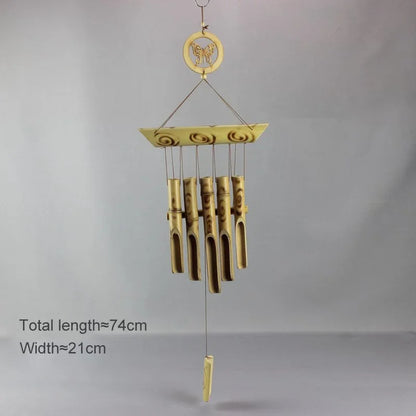 Handmade Tubes Bamboo Bell Natural Wind Chimes Indoors Pendant Balcony Home Hotel Decor Outdoor Yard Garden Windchime Crafts