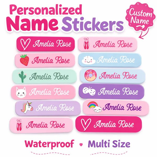 132 Personalized Name Stickers For Kids Custom Waterproof Name Lunch